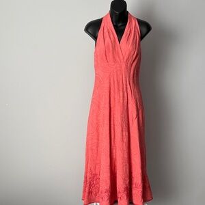 VINTAGE Coral Halter Dress & Shrug